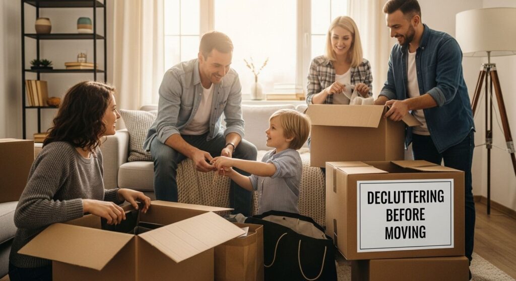 decluttering moving family