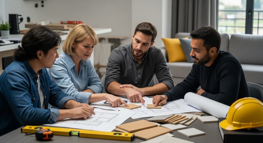 renovation planning, home improvement, contractor meeting
