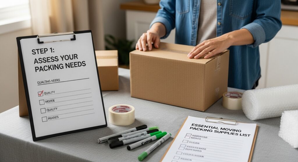 packing supplies list process