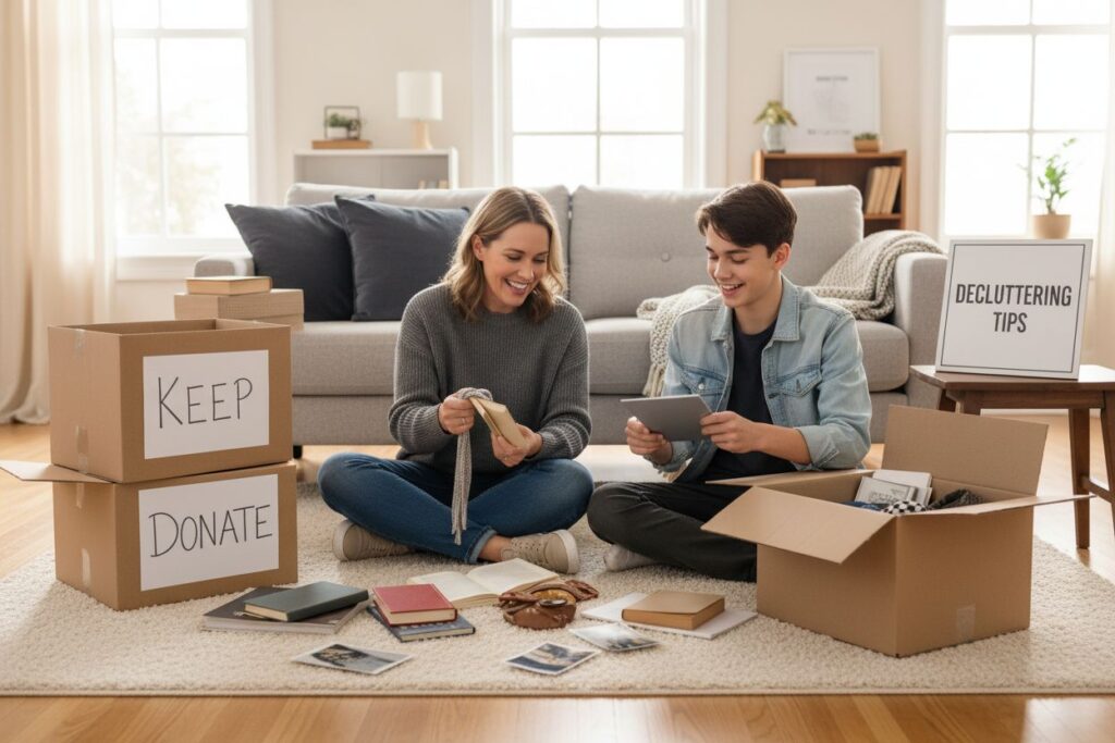 home decluttering tips living room
